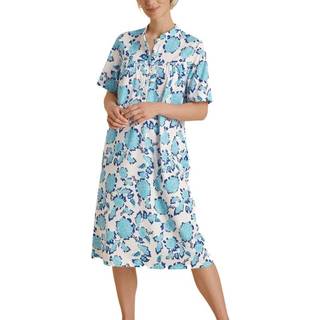 Calida Soft Cotton Nightdress 33900 - White/Blue - X-Small