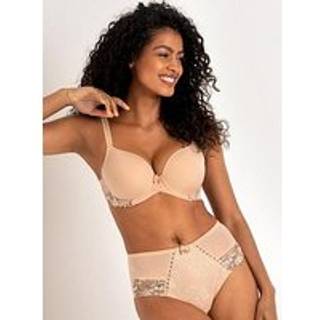 Pour Moi Pour Moi Brown High Waist Sofia Emb Lace Embroidered Deep Knickers