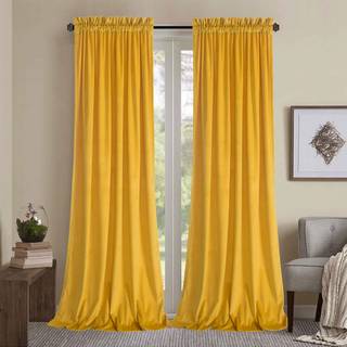 Roslynwood Block Light Velvet Curtains - Dekorative Super Soft Velvet Curtain Panel Energy Smart Kitchen Slide Door isolerede gardiner til stangl