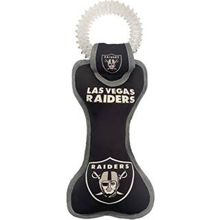 Kæledyr først NFL LAS VEGAS RAIDERS FODBALL DENTAL Hård hund Tug Bone Legetøj med indbygget Squeaker fastgjort til en sikker gummi Tandbørste Pet