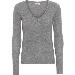 Scandinavianlux klassisk cashmere pullover med v-udskæring i grå Small