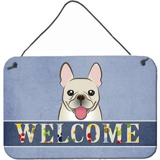 """" Caroline's Treasures BB1424DS812 French Bulldog Welcome Wall eller Door Hanging Prints 8 X 12 """" ""Multicolor"" ""