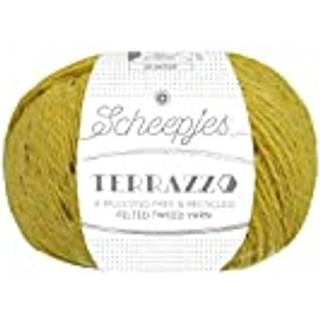 Scheepjes Terrazzo 702 Limone Indhold: 70% genanvendt uld og 30 % genanvendt viskose Vægt/længde: 50 gram = ca. 175 meter Anbefalede pinde: 4.00 mm Strikkefasthed: 10 cm x 10 cm = 27 m x 35 p Vaskes i hånden ved 30°C / Tåler ikke tørretumbler / Tørres fladt.