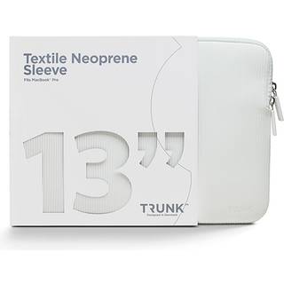 Trunk Neopren Sleeve Til MacBook & Laptop 13" m. Riflet Design (32 x 22,5 x 2 cm) - Moonlight White