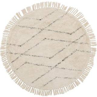 Rund bomuldstæppe Bina med diamantmønster, håndtuftet