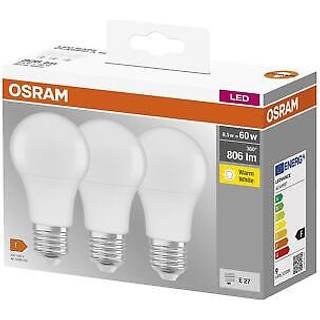 Led Base Std 8,5W/827 (60W) E27 3 Pak Ledvance