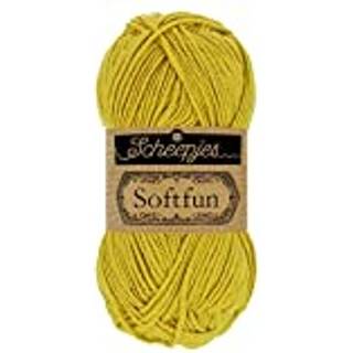 Scheepjes Softfun 2642 Lichen Indhold: 60% Bomuld / 40% Akryl Vægt/længde: 50 gram = ca. 140 meter Anbefalede pinde: 3.50-4.00 mm Strikkefasthed: 10 cm = 21 x 30 m Maskinvask / Skåneprogram max 30°C.