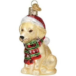 Old World Christmas Holiday Yellow Labrador Puppy Glass Blæst ornament til juletræ