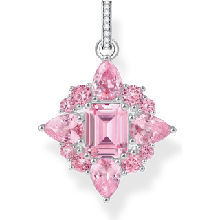 Thomas Sabo PE963-051-9 Silberner Kettenanhänger mit pinkfarbenen Steinen Damen