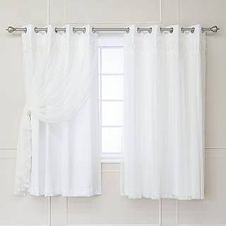 Bedste hjemmefashion blonder overlay privatlivets gardiner - nikkel til nikkel i rustfrit st?l - hvid - 52 """" W x 63 """" L - (S?t p? 2 paneler)