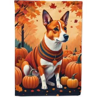 Caroline's Treasures DAC1011CHF Red Basenji Fall House Flag Stor veranda ærme pol dekorativt uden for gårdspladser Artwork Wall Hanging Polyester