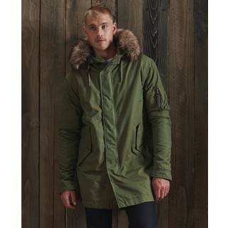 Superdry Service parkafrakke i imiteret pels