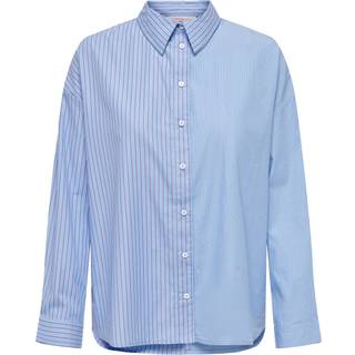 Lanne Mix Stripe Skjorte, Light Blue Denim, M