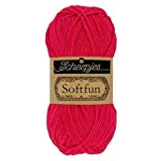 Scheepjes Softfun 2654 Magenta Indhold: 60% Bomuld / 40% Akryl Vægt/længde: 50 gram = ca. 140 meter Anbefalede pinde: 3.50-4.00 mm Strikkefasthed: 10 cm = 21 x 30 m Maskinvask / Skåneprogram max 30°C.