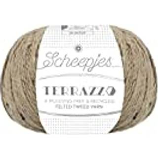 Scheepjes Terrazzo 746 Sabbia Indhold: 70% genanvendt uld og 30 % genanvendt viskose Vægt/længde: 50 gram = ca. 175 meter Anbefalede pinde: 4.00 mm Strikkefasthed: 10 cm x 10 cm = 27 m x 35 p Vaskes i hånden ved 30°C / Tåler ikke tørretumbler / Tørres fladt.