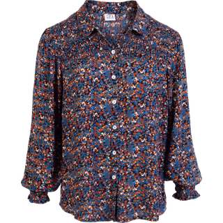 ChaCha Dame Skjorte - Petrol Print - M