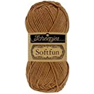 Scheepjes Softfun 2633 Tawny Indhold: 60% Bomuld / 40% Akryl Vægt/længde: 50 gram = ca. 140 meter Anbefalede pinde: 3.50-4.00 mm Strikkefasthed: 10 cm = 21 x 30 m Maskinvask / Skåneprogram max 30°C.