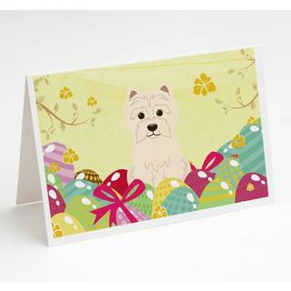 Påskeæg Westie lykønskningskort og konvolutter pakning af 8