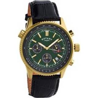 Rotary GS00166/24 Gold Plated Black Strap Watch - W13147