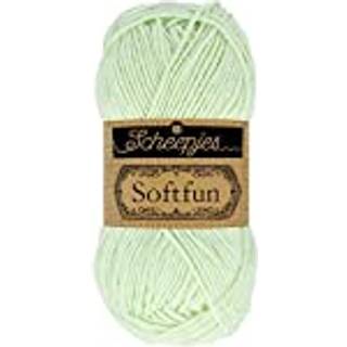 Scheepjes Softfun 2639 Green Tea Indhold: 60% Bomuld / 40% Akryl Vægt/længde: 50 gram = ca. 140 meter Anbefalede pinde: 3.50-4.00 mm Strikkefasthed: 10 cm = 21 x 30 m Maskinvask / Skåneprogram max 30°C.