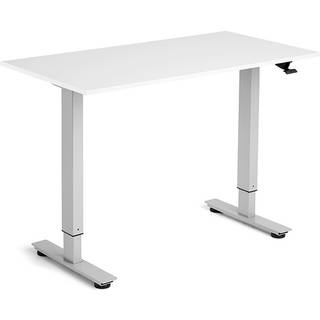 Hæve-sænkebord Flexidesk, Hvid 1200x600 mm 2-ben/Alugrå