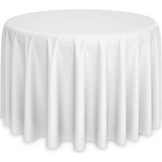 Lann's senget?j - 120 """" Round Premium -dug til bryllup/banket/restaurant - Polyester Fabric Table klud - Hvid