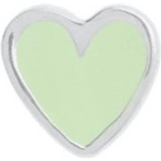 Petit Love Heart Sterling Sølv Ørestik fra Stine A med Mintgrøn Emalje