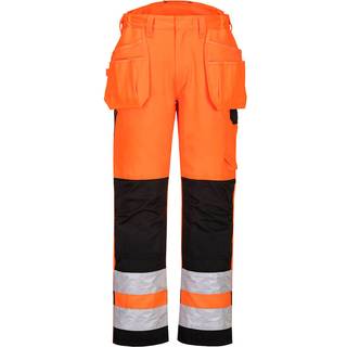 Portwest PW242 PW2 hi-vis bukser med hængelommer 38 Orange/Sort