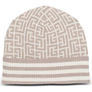 Balmain Monogram wool-blend beanie - beige - One Size
