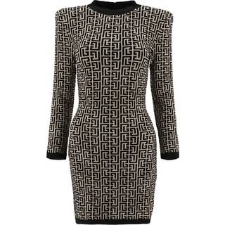 Balmain Monogram wool-blend knit minidress - multicoloured - L
