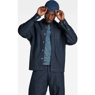 Boxy Fit Overshirt - Dark blue - Men