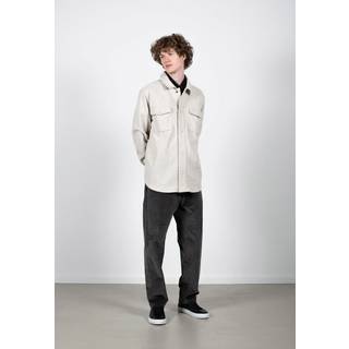 Dean flannel bonded overshirt - Soft Sand Melange