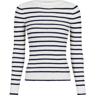 Miro Stripe Knit Bluse, Navy, 38