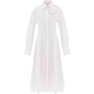Valentino Floral-appliquÃ© cotton poplin shirt dress - white - L