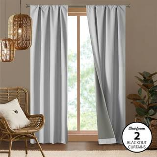Dearfoams energieffektivt samlet blackout gardin vindue panel s?t p? 2 37 """" x 95 """" s?lv