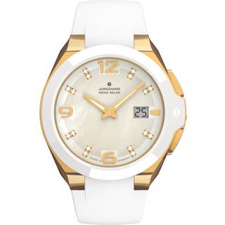 Junghans 15/1506.00 Damenuhr Funk Solar Spektrum Weiß/Goldfarben