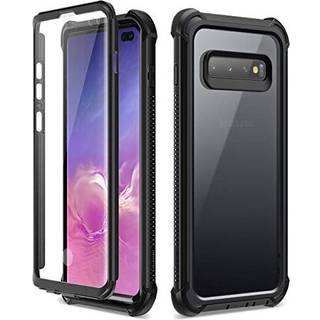 Dexnor Galaxy S10 Plus -sag med sk?rmbeskytter klar robust fuld kropsbeskyttende st?dbestandig h?rd ryg forsvarer Dual Layer Heavy Duty Bumper Co