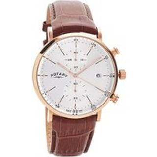 Rotary GS00302/70 Rose Gold Plated Brown Leather Strap Watch - W13107
