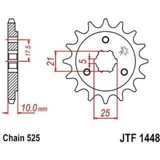 JT SPROCKETS JTF1448.14 14T STEEL FRONT SKRAFT Sort
