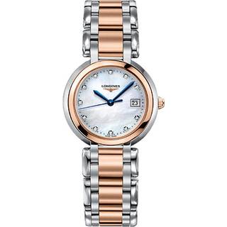 Longines L8.112.5.87.6 PrimaLuna Hvid/18 karat rosa guld Ø30 mm