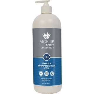 Aloe Up Sport Sunscreen Lotion SPF 30 - Bredspektret UVA/UVB solcremebeskytter til ansigt og krop med fugtgivende Aloe Vera Gel Ikke-fedtet No Wh
