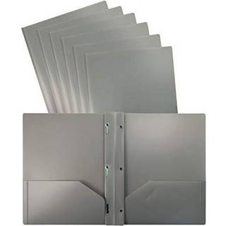 Better Office Products Gr? plast 2 Pocket Mapper med Prongs 24 Pack Heavyweight Letter Size Poly -mapper med 3 metalspidser Fastg?relsesklip Gr?