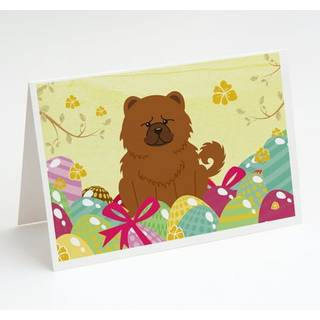 Påskeæg chow chow røde lykønskningskort og konvolutter pakning af 8