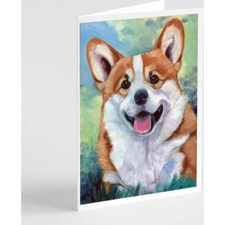 Pembroke Corgi Happy Face lykønskningskort og konvolutter pakning af 8