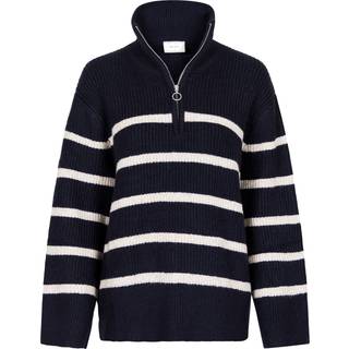 Nevena Stripe Striktrøje, Navy/Sand, 34