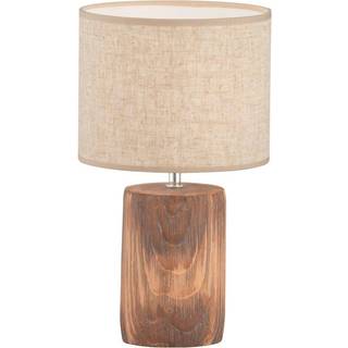 Landlig bordlampe beige med brun 43 cm - Lipa