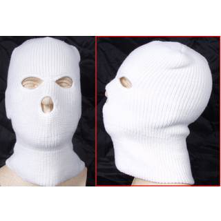 Mil-Tec Akryl Balaclava 3-hul Hvid - One Size