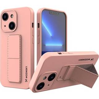 Wozinsky Kickstand iPhone 13 Mini Silikone Cover - Pink