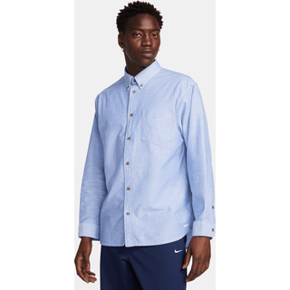 Shirt Nike Life Oxford Buttondown Long Sleeve Shirt White/ Game Royal/ Football Grey XL - Football Grey - XL