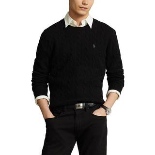 Polo Ralph Lauren Wool/Cashmere Cable Crew Neck Polo Black